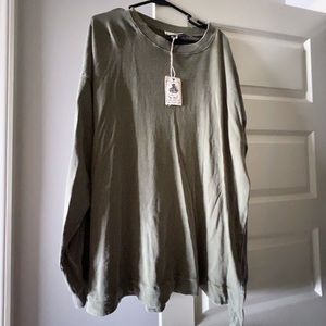 Easel olive green oversized sweatshirt/tunic. Medium